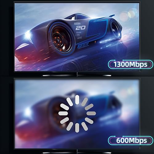 Miniatura 4 de Adaptador WiFi USB para PC de escritorio, ElecMoga AC 1300Mbps de doble banda 5G2.4G USB 3.0 WiFi 5 Transceptor de red inalámbrico Dongle para PC