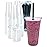[100 SETS] 24 oz Clear Plastic Cups with Lids and STRAWS, Disposable Iced Coffee cups with Lids, Clear Cups with Lids for Cold Drinks, Iced Tea, Milkshakes, Smoothies