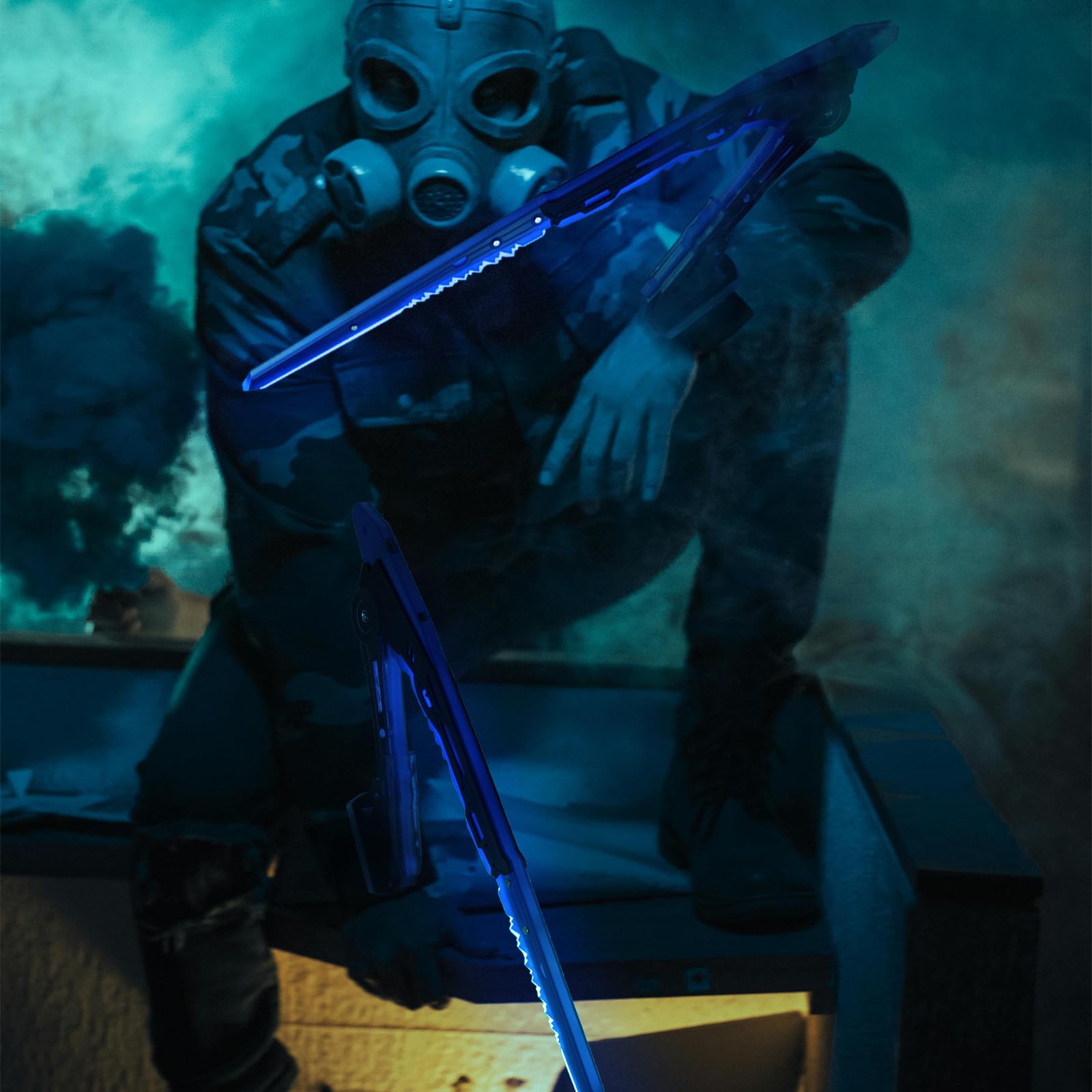 MILRCH Punk arm, Rechargeable LED Lights, Perfect gaming experience, A Must-Have For Any punk Enthusiast: Blue