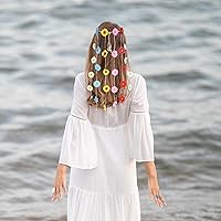 Vista 5 de 1 pieza de accesorios bohemios para el cabello, diadema de corona de margaritas, diadema de girasol de verano, diadema hippie, corona de vid