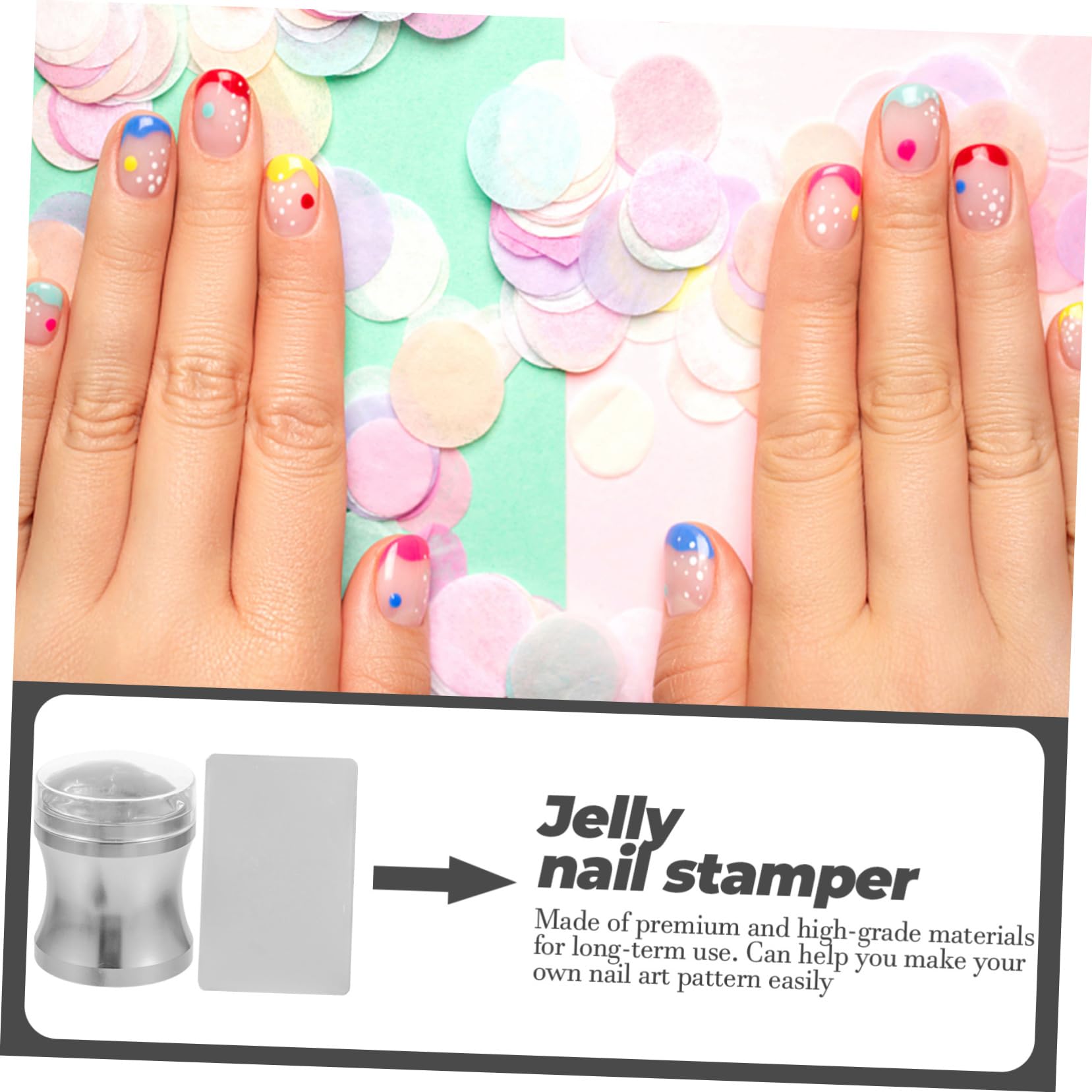 minkissy 5 Set Di Stamper Per Nail Art Strumenti Per Nail Art Stamper Per Nail Art Francese Piastre Per Nail Art Francese