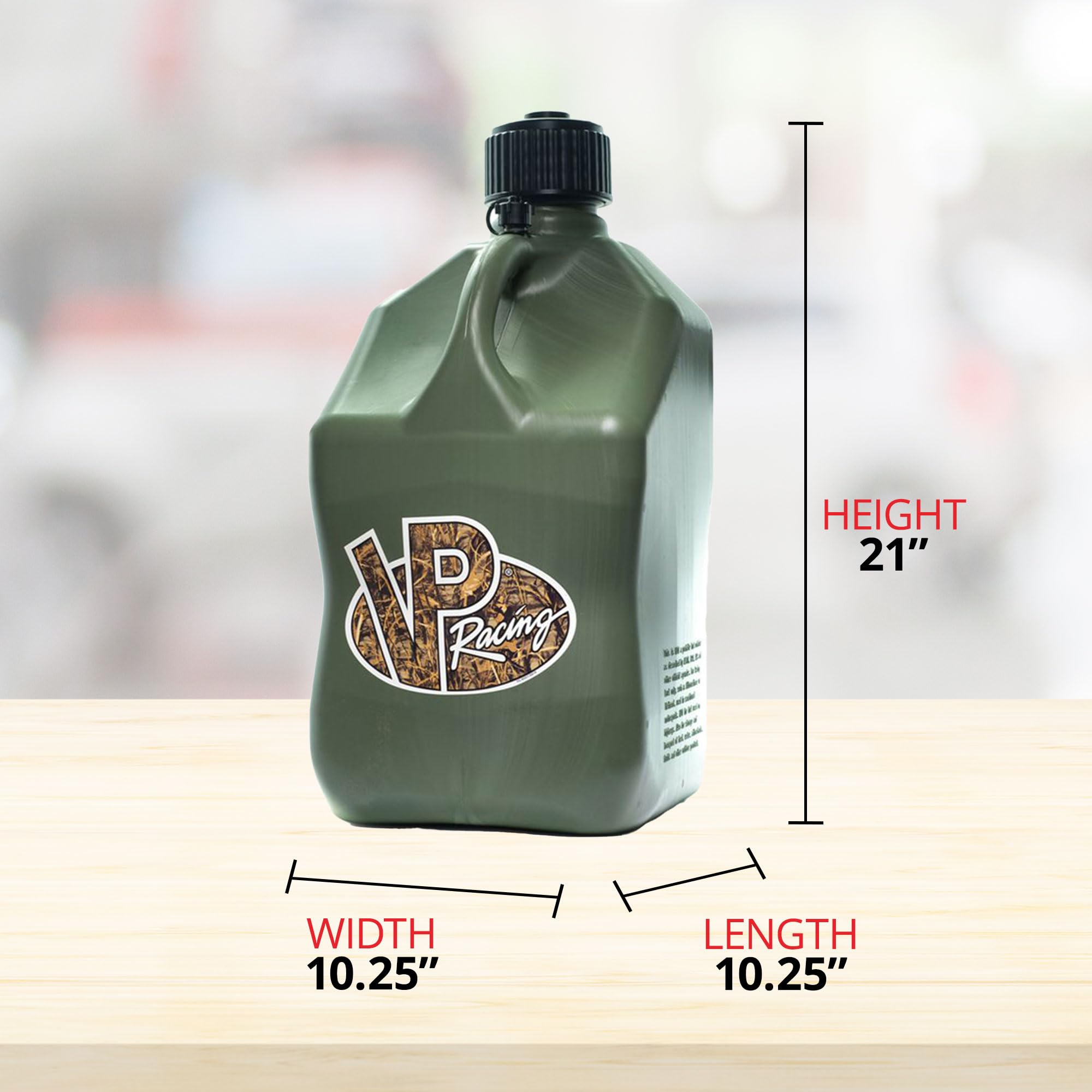 VP Racing Fuel Motorsports Jug 5.5 Gal Camo Square w/Hose