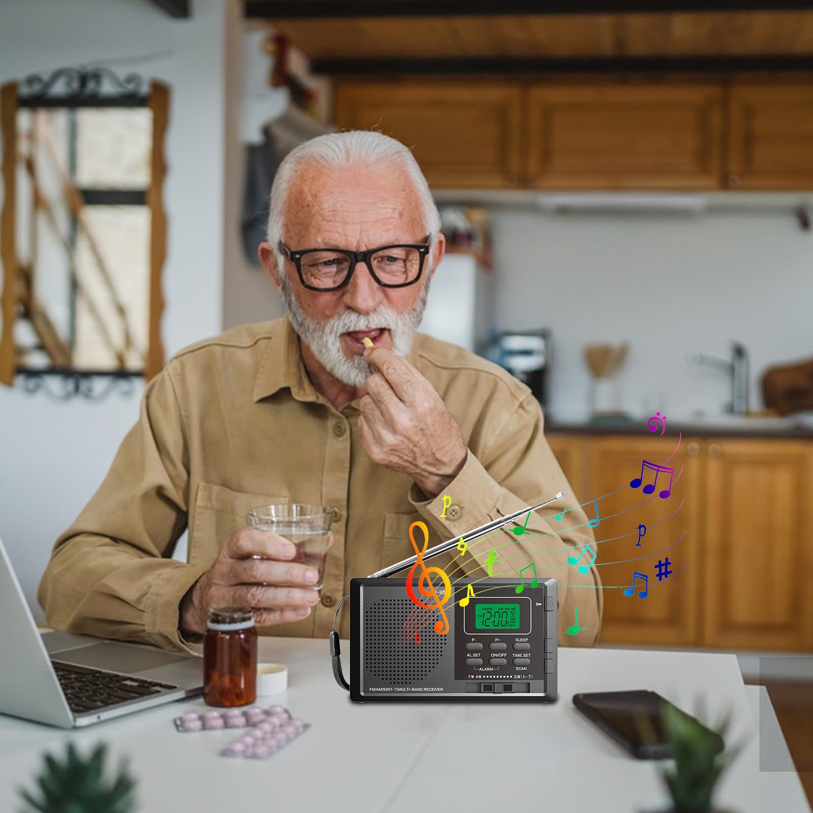 Radio Portable De Poche,Radio AM/FM/OC Ondes Courtes Fonctionnant Sur 2 Piles AA | Outil D'Alerte Météo Et Lecteur Compact Pour Randonnée Escalade Activités Extérieures Accessoires De Survie Et Bureau