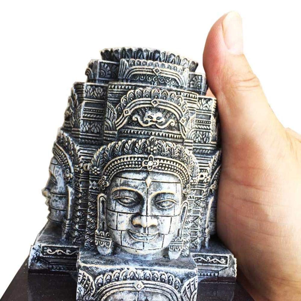 石彫　四面仏頭　カンボジア製 Amazon.co.jp: 置物・オブジェ カンボジアの四面仏に微笑む三次元