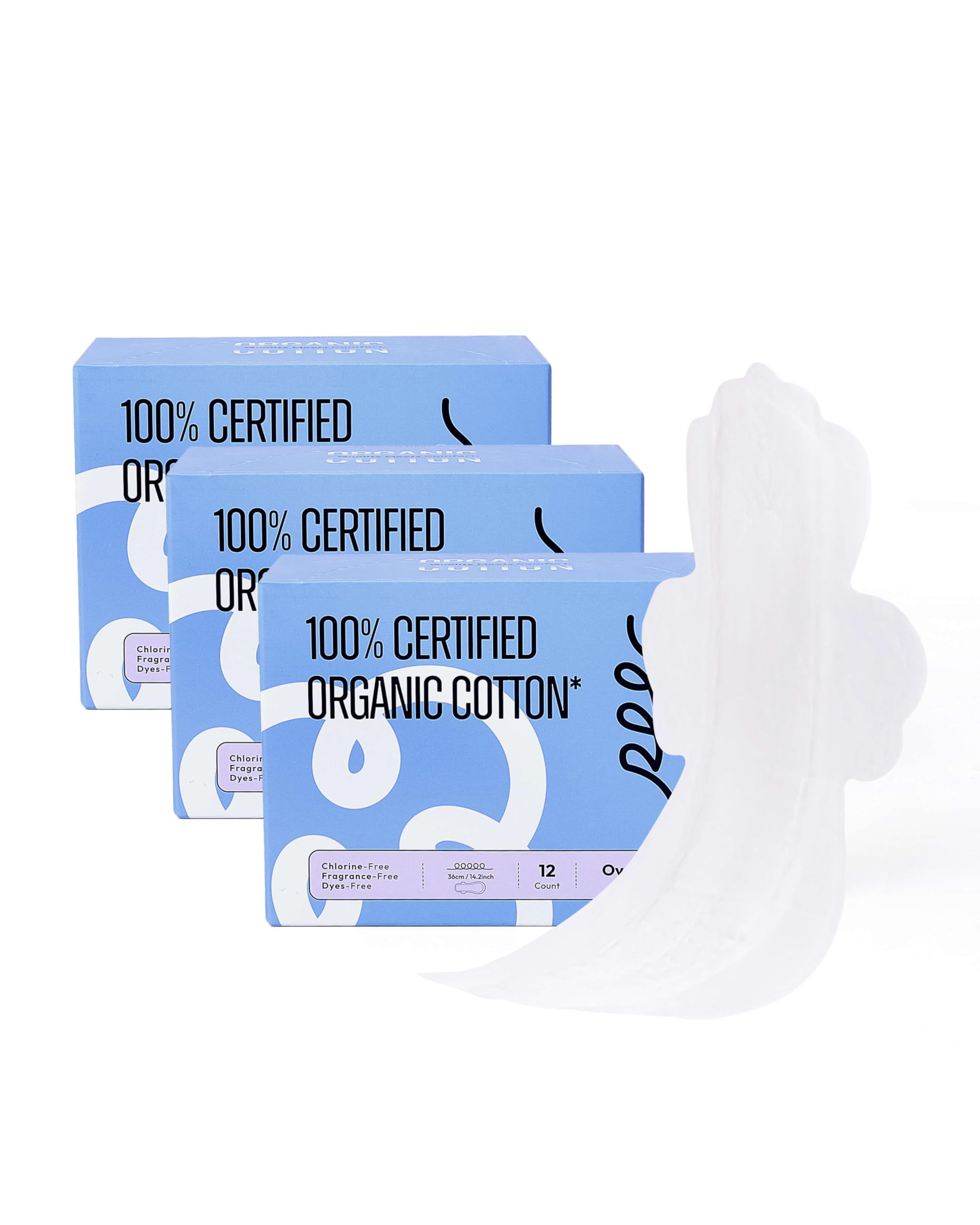 Almohadillas sanitarias 100% orgánicas para mujer, ultra delgadas, extra pesadas con alas, almohadillas menstruales de algodón para cubrir el período, almohadillas femeninas de súper absorción