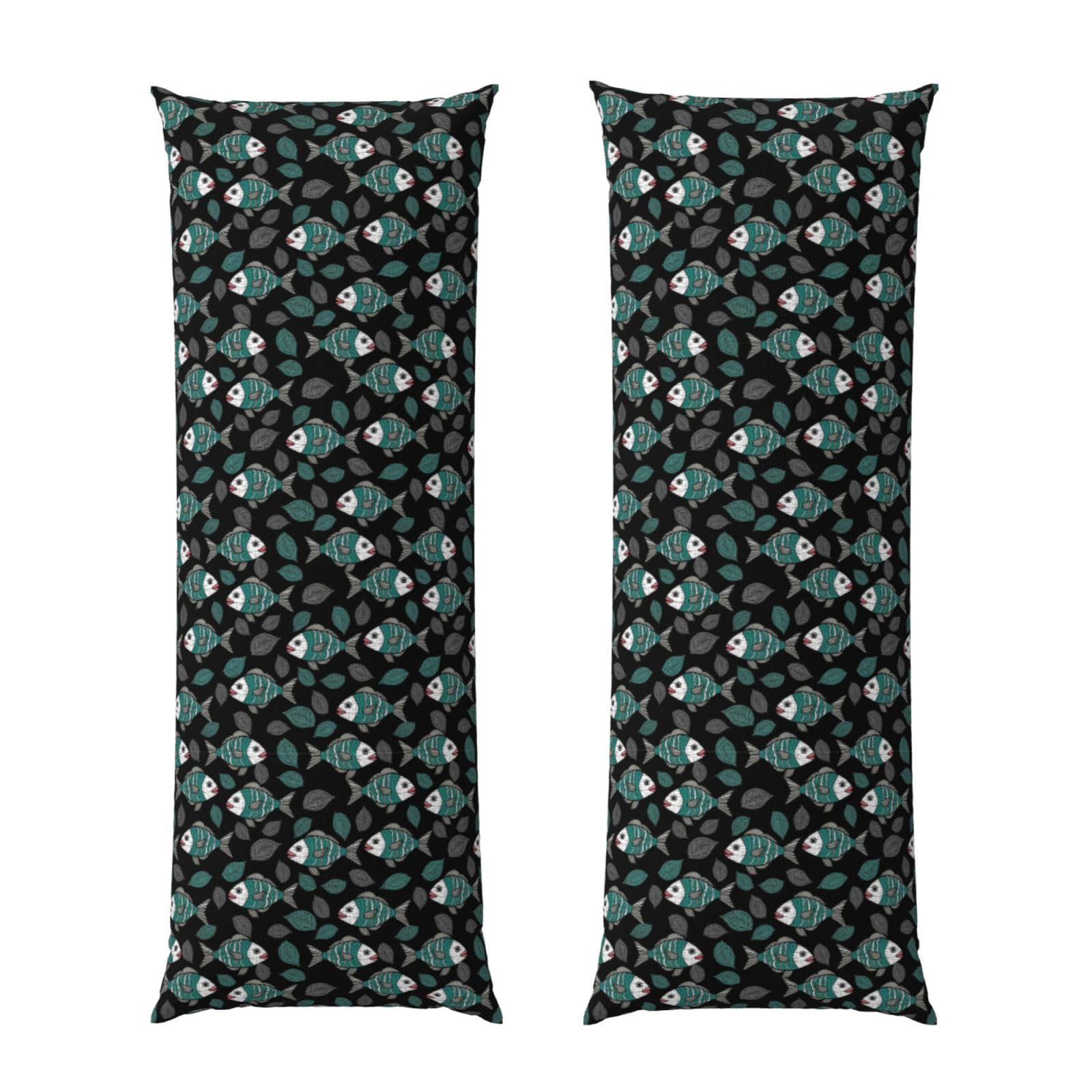 Body Pillow Cover 20x54 Inch, Beautiful Ethnic Fish, Silky Soft Long Pillowcase with Hidden Zipper, Wrinkle Resistant Cushion Case for Couch Bed Home
