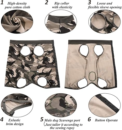 Miniatura 2 de SAWMONG Traje de recuperación para perro, camisa de recuperación de perros para heridas abdominales o enfermedades de la piel, traje de recuperación