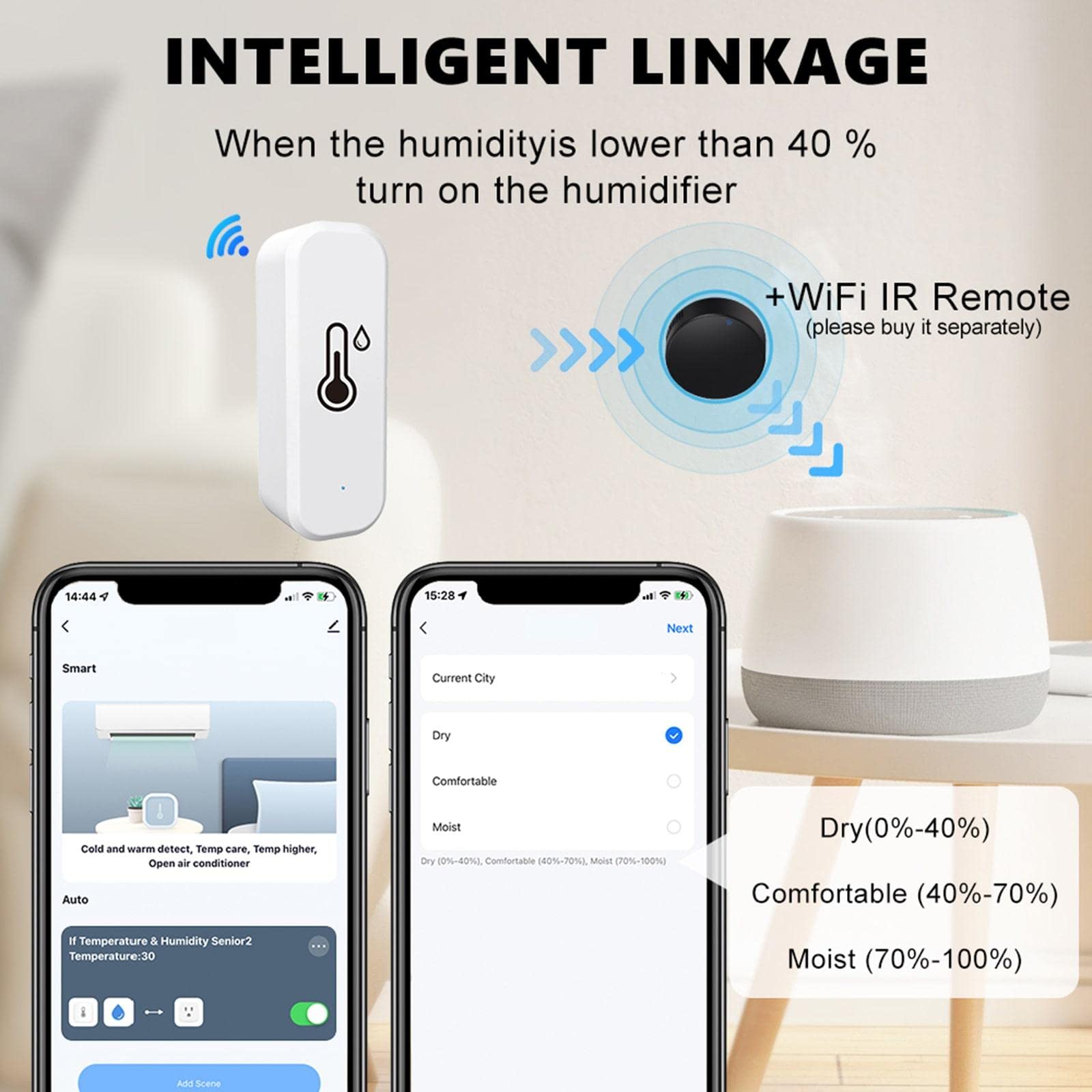 3 STK Tuya WLAN Hygrometer Thermometer Sensor, mit App-Aufzeichnung, Erinnerung an schwache Batterie, Smart Thermometer Sensor funktioniert mit Alexa, Tuya & für Smart Life, für Zuhause, Weinkeller