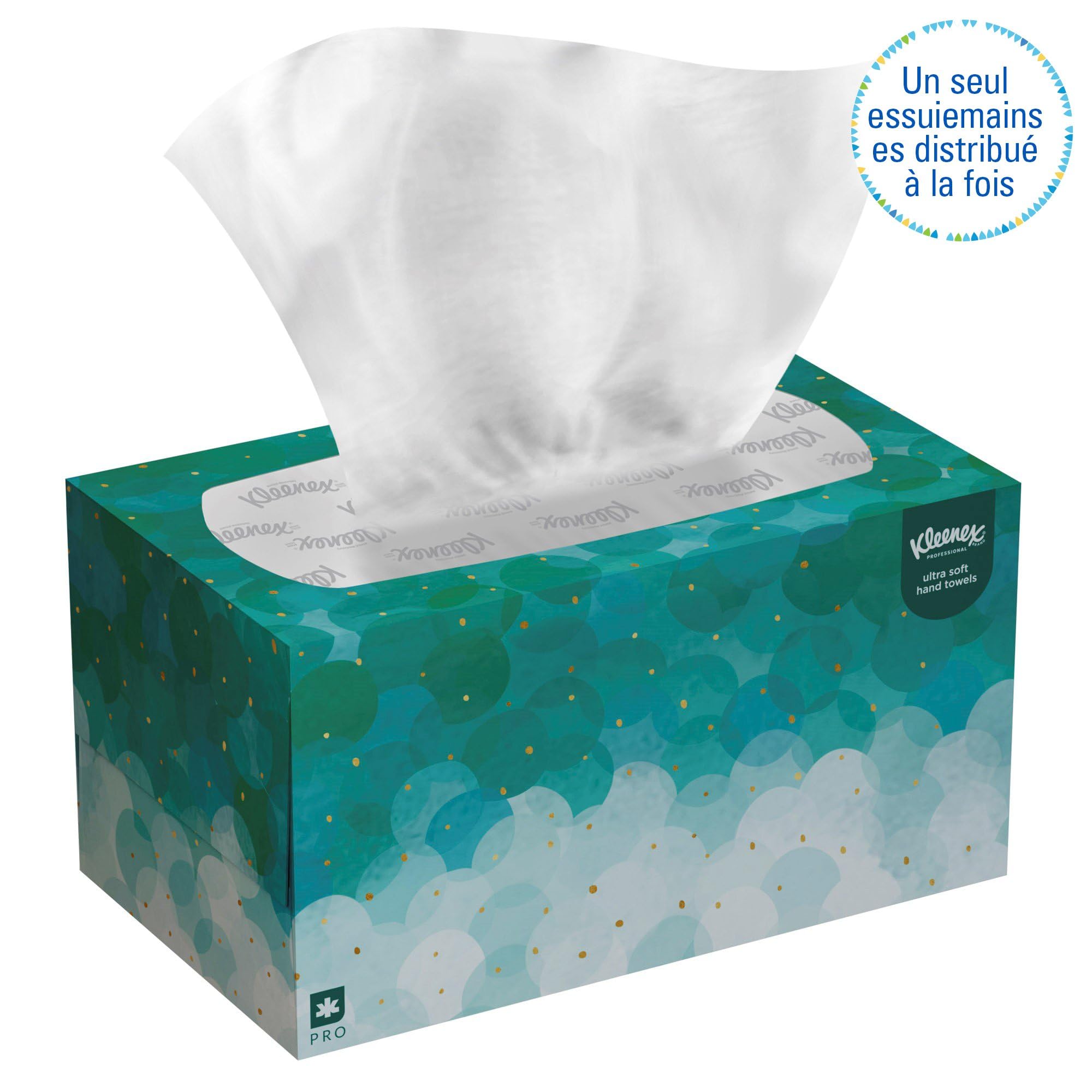 Kleenex Essuie-Mains Pop-Up Résistants et Absorbants, Hygiéniques, Compatibles avec le Distributeur Métal 9924, 18 Boîtes x 70 Feuilles (1 260 au Total), article 6088