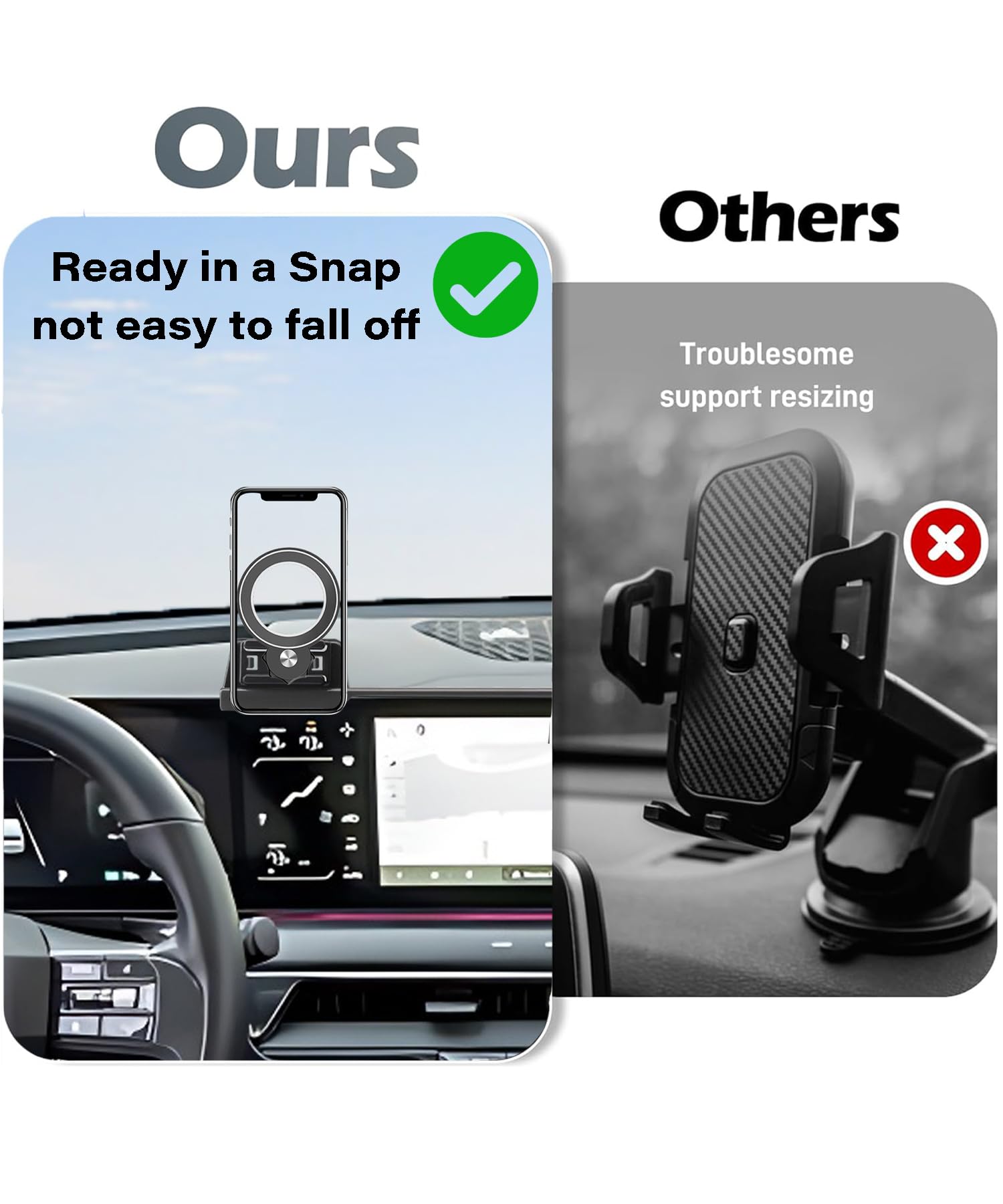 Soporte para teléfono de coche para Kia EV9 2024, 2025, 2026, accesorios aplicables a pantalla táctil de 12.3 pulgadas, clip fijo, soporte Magsafe para teléfono celular, manos libres