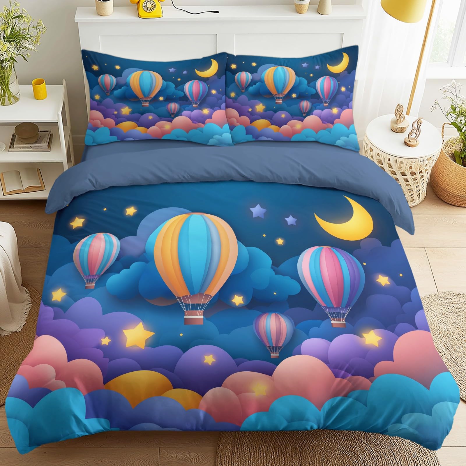 Générique Fantazyjna brązowa poszwa na kołdrę, komplet pościeli 200 x 200 cm dla 2 osób, prześcieradło z gumką, grzyby mistyczne kwiaty zestaw pościeli 4-częściowy z 2 poszewkami na poduszki