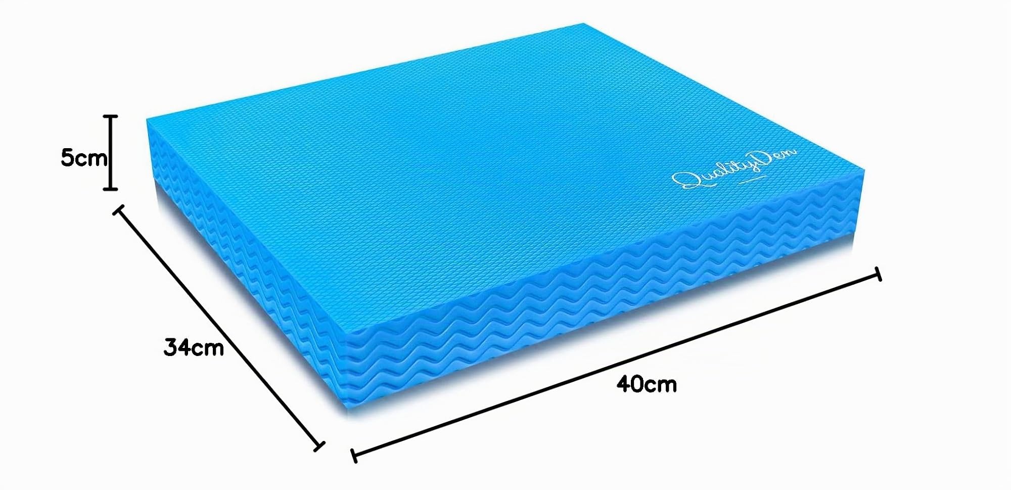 Quality Den Balance Pad - Cuscino per equilibrio in schiuma morbida antiscivolo, per stabilità e coordinazione, aiuta a rafforzare i muscoli profondi, con manuale di esercizi (lingua italiana non