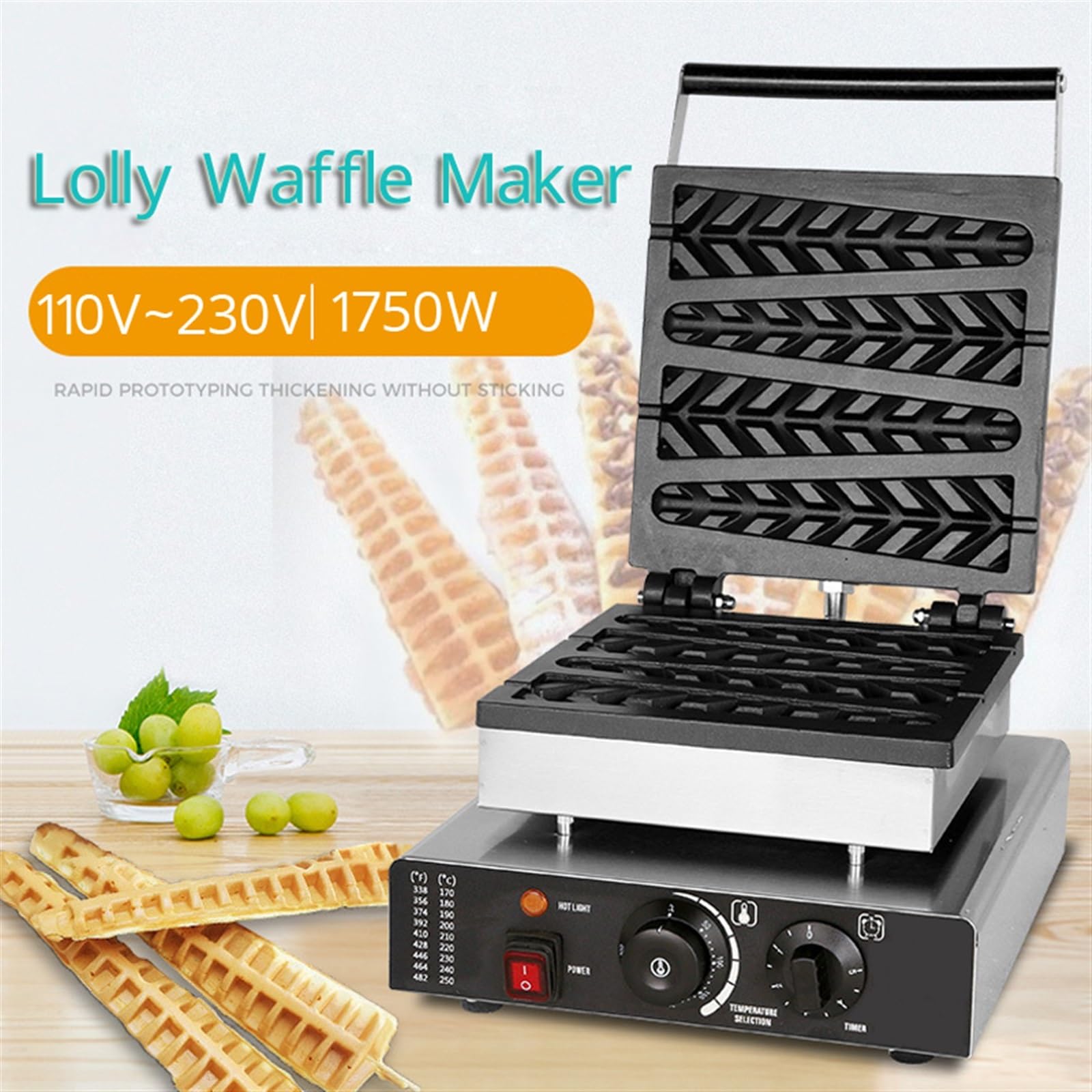 Frytkownice, Elektryczna gofrownica Gaufriers dwustronne ogrzewanie maszyna do pieczenia naleśników Hot Dog kiełbasa Grill Baker gofry przekąski