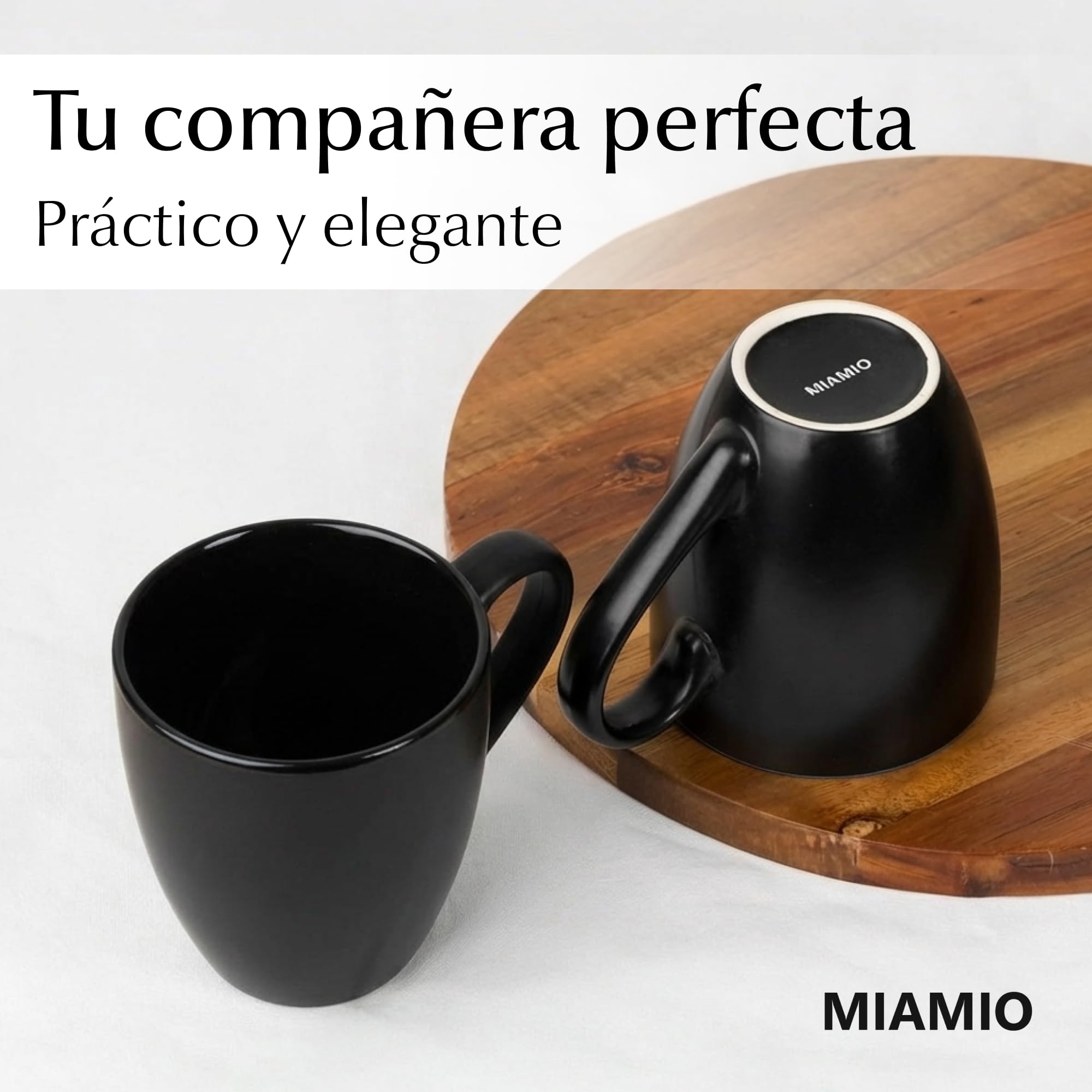 MIAMIO - 6 x 350 ml Juego de Taza de Café/Copa de desayuno - Le Papillon Colección (Negro) — view 8