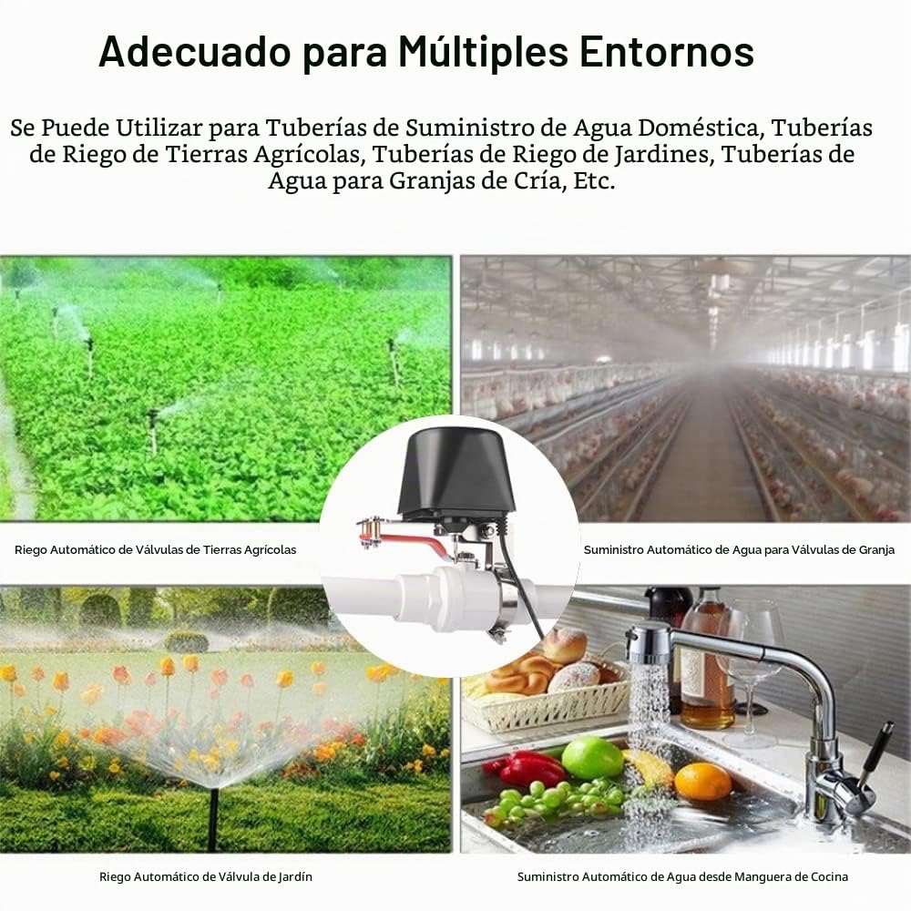 Válvula de agua inteligente ZigBee Control Válvula de apagado compatible con Alexa y Google Válvula Automática Control Remoto Control Remoto