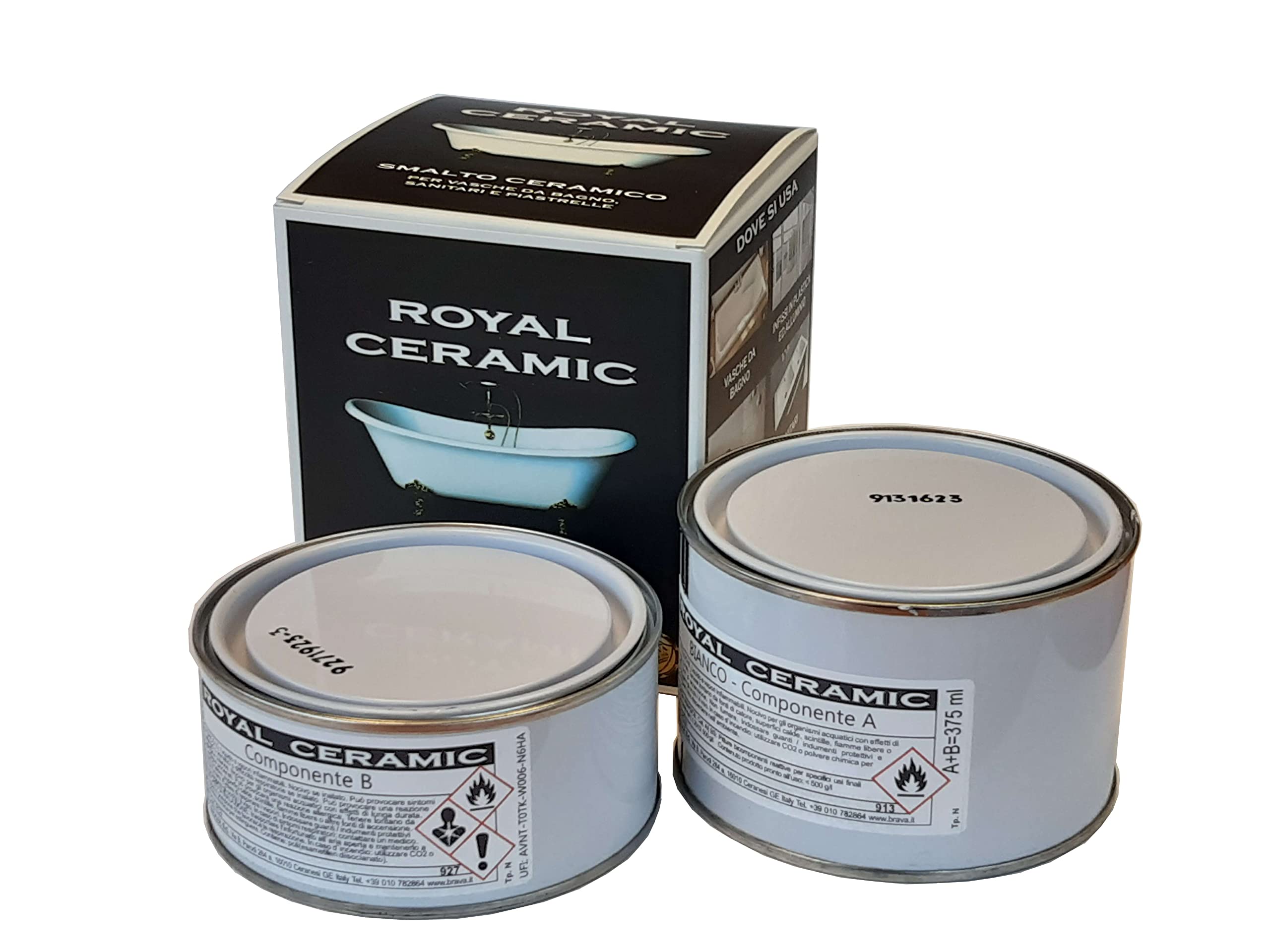 Brava RC3 Royal Ceramic Smalto per Vasche da Bagno, Bianco, 375 ml