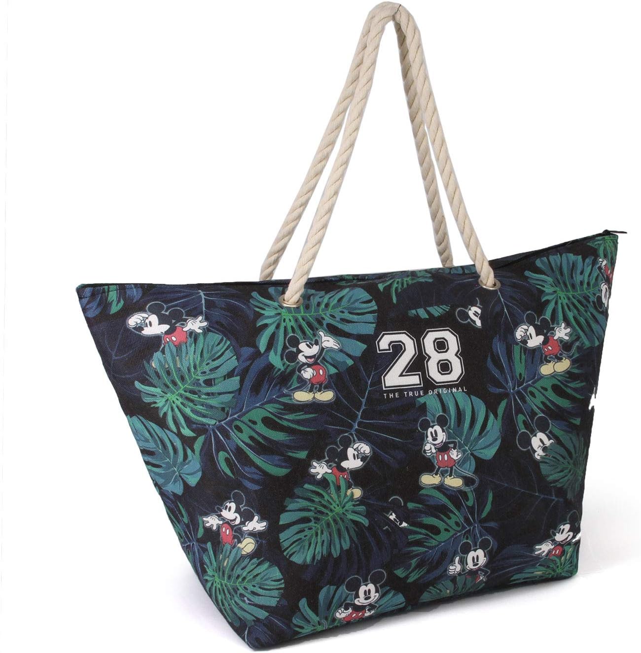 Karactermania Disney Classic Mickey 28-Sunny Beach Bag Canvas & Beach Tote Bag, 60 cm,Multicolour