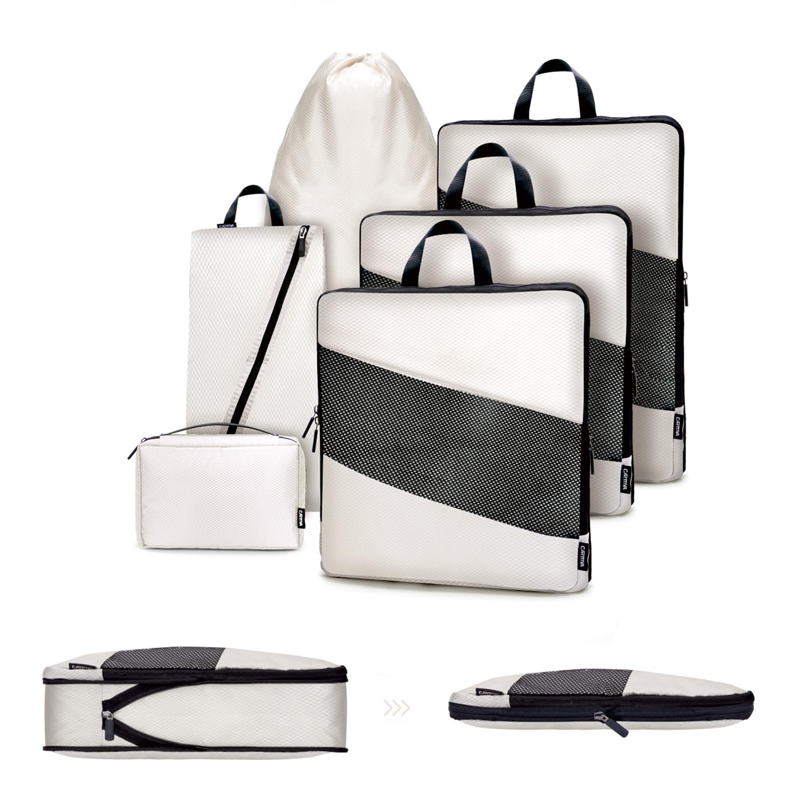 Carttiya 6 Pièces Organisateurs Valise Compression - Sacs Rangement Voyage Extensibles