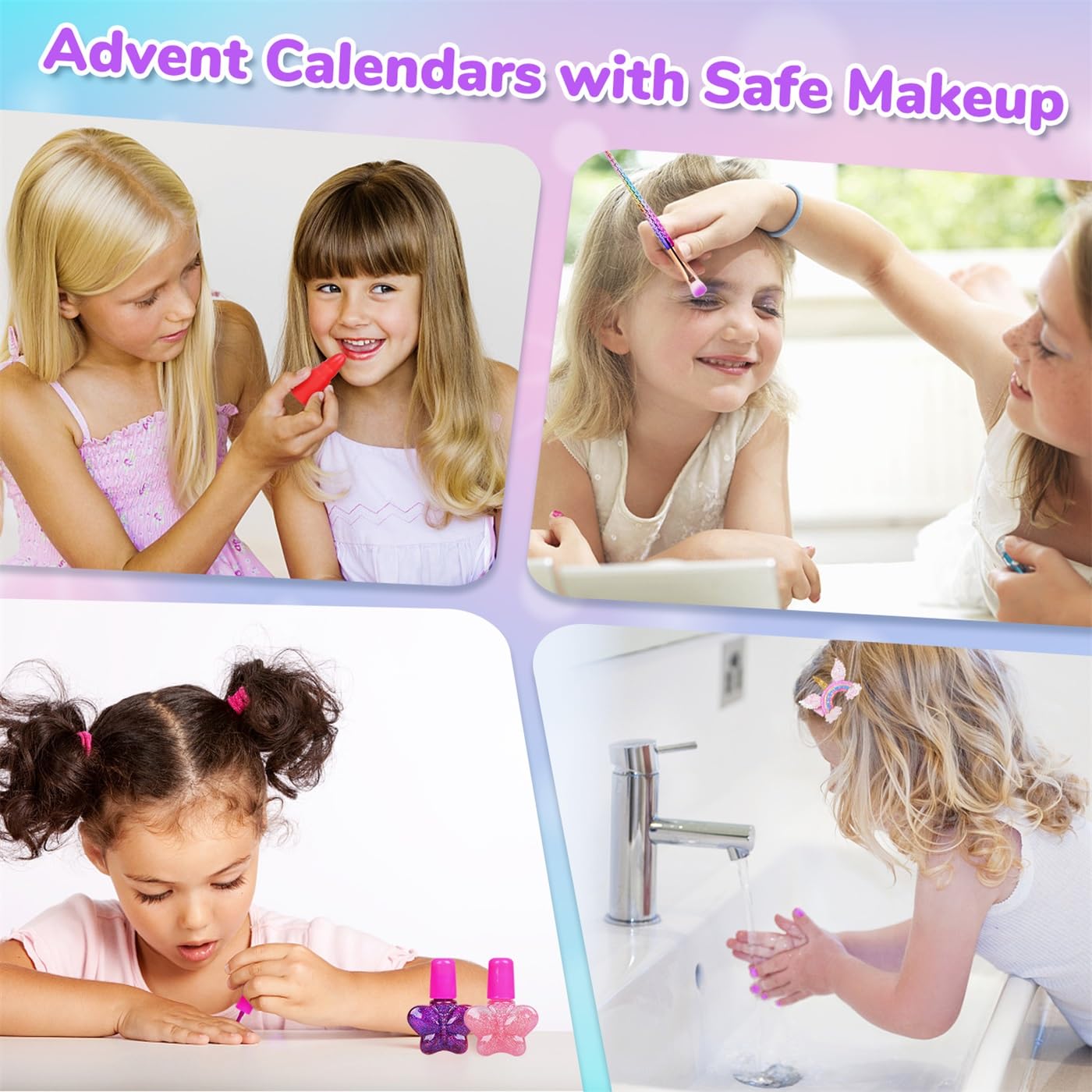 iZoeL Calendario Avvento 2024 Make Up Calendario Avvento Unicorno, 24 Unicorno Bambina Regalo Braccialetto Collana Anello Gioielli Make Up Accessori - Calendario Avvento Gioielli per Figlia Nipote