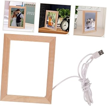 Glowing Led Photo Frame Usb Luminous Lighted Display for Bedroom Study Living Room Creative Night Light Lighting Modes Decorative Tabletop Accessory