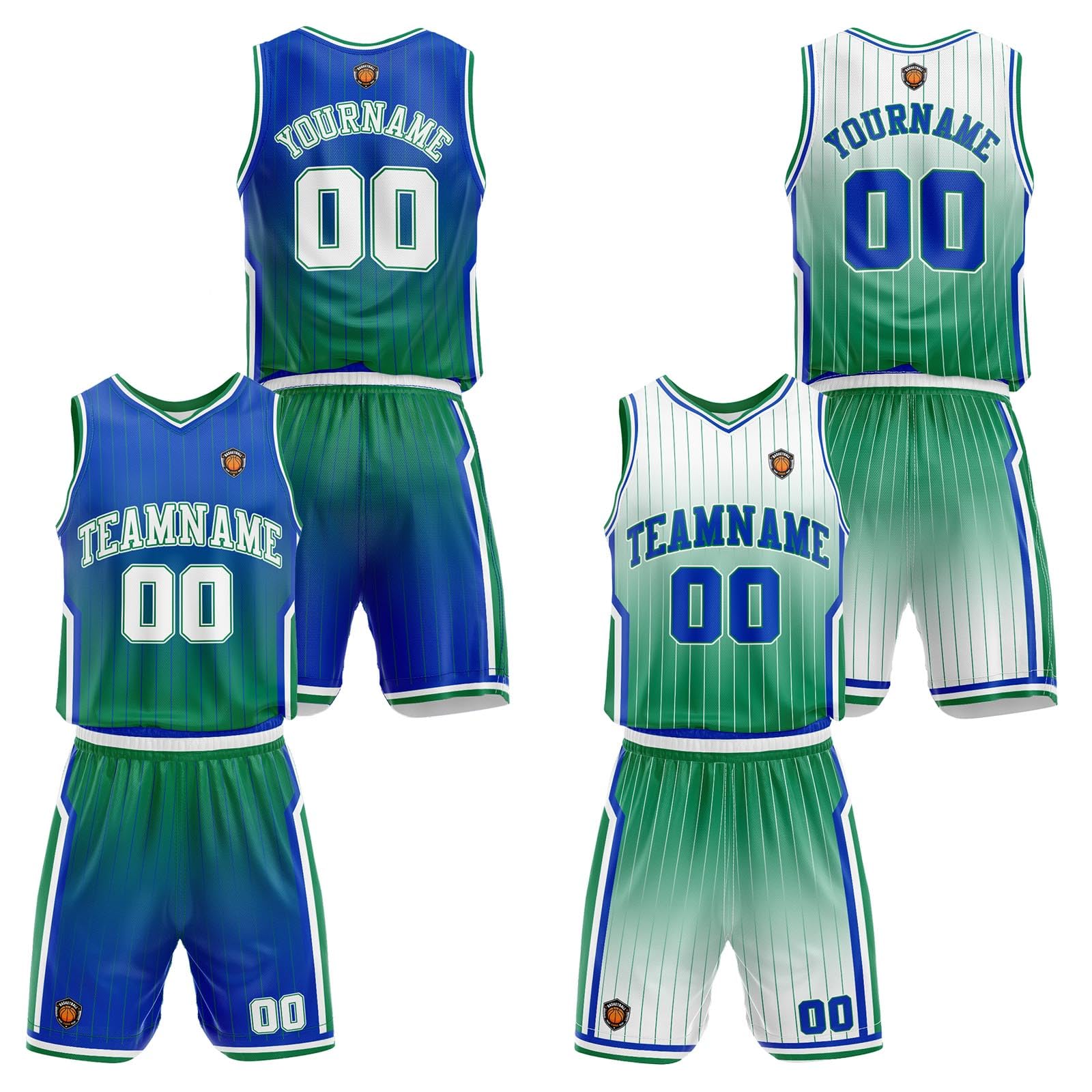 Custom Reversible Basketball Jersey Uniform Sets