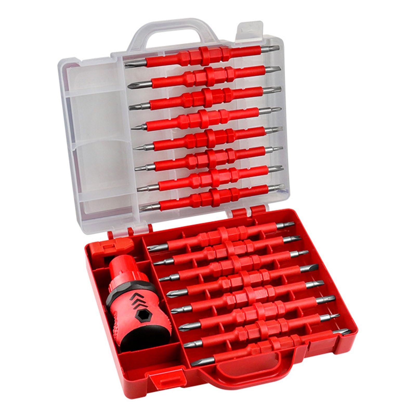 34 in 1 Ratcheting Screwdriver Set Multipurpose Alloy Steel Tool with Ergonomic Handle and Storage Case for Home Repair Ratcheting Screwdriver with Storage Case