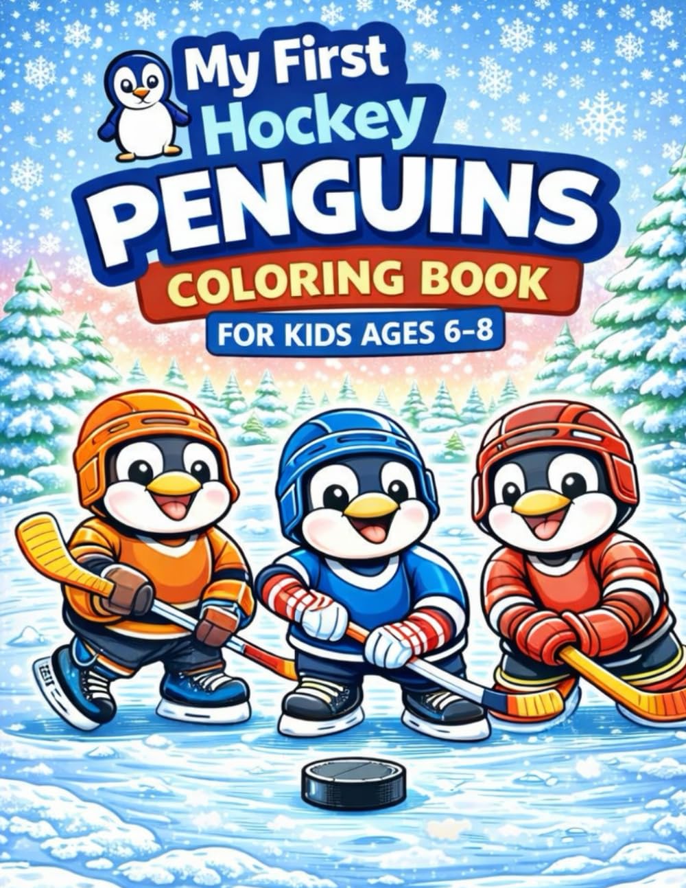 My First Hockey Penguins Coloring Book for Kids Ages 6–8: 30 Fun and Detailed Penguin Hockey Coloring Pages for Kids Ages 6 to 8 (My First Hockey Coloring Books – Ages 6-8)