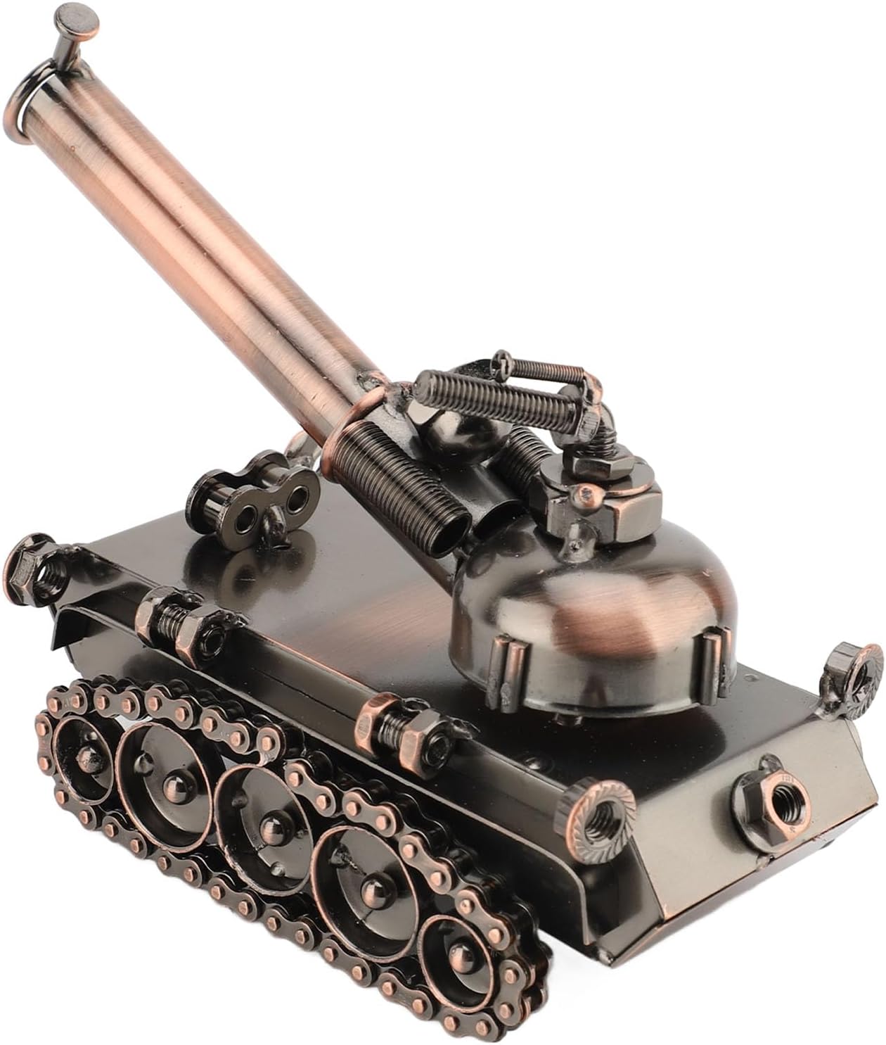 Tank Model Sculpture Handcrafted Iron Art, Retro Decorative Ornament for Desk with Outstanding Craftsmanship, High Simulation Design and Exquisite Craftsmanship