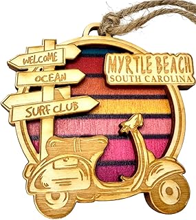 Myrtle Beach South Carolina Ornament Wooden Tree Decoration
