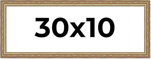 Vista 225 de Poster Palooza Marco de fotos de madera tradicional dorado antiguo de 6 x 18 pulgadas con plexiglás acrílico UV, respaldo de tablero de espuma