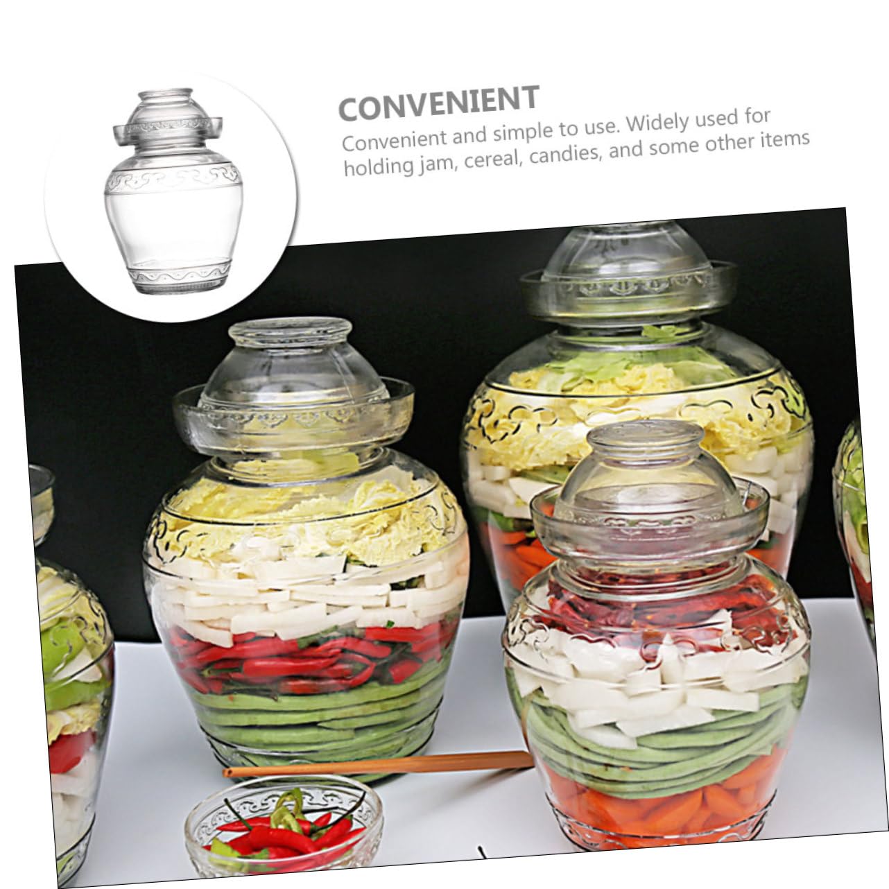 Mehrzweck Gärgefäß aus Glas 2,5l mit Dichtfunktion und Praktischem Design für Fermentation von Gemüse und Pickles im Haushalt