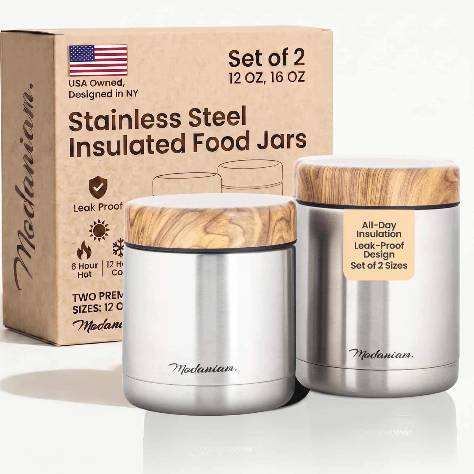 Modaniam Insulated Food Jar Set