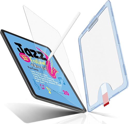 MOBDIK Paperfeel - Protector de pantalla de vidrio compatible con iPad Air de 11 pulgadas, M3 2025M2 2024, 9H+ vidrio templado con EZSnap Pro,