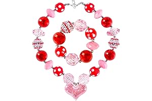 Kids' Valentine's Day Jewelry Set: Necklace and Bracelet Set