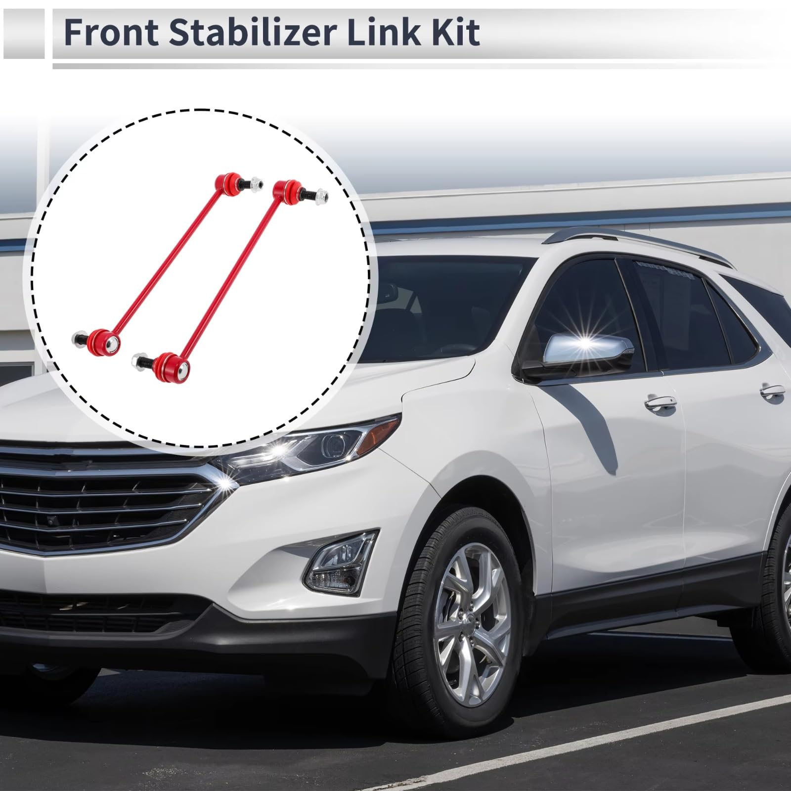 Bieletas de Barra estabilizadora Delantera (1 par) Kit de bujes de bieletas de Barra estabilizadora Delantera K90349 Compatible con Chevrolet Equinox 2018 2019 2020 2021 2022 2023 2024