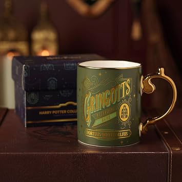 Widdop Warner Bros Harry Potter Mug - Iconic Gringotts Bank Design - Novelty Ceramic Tea & Coffee Cup - Official Collectable Merchandise - Premium Gift for Fans, Birthdays & Other Occasions