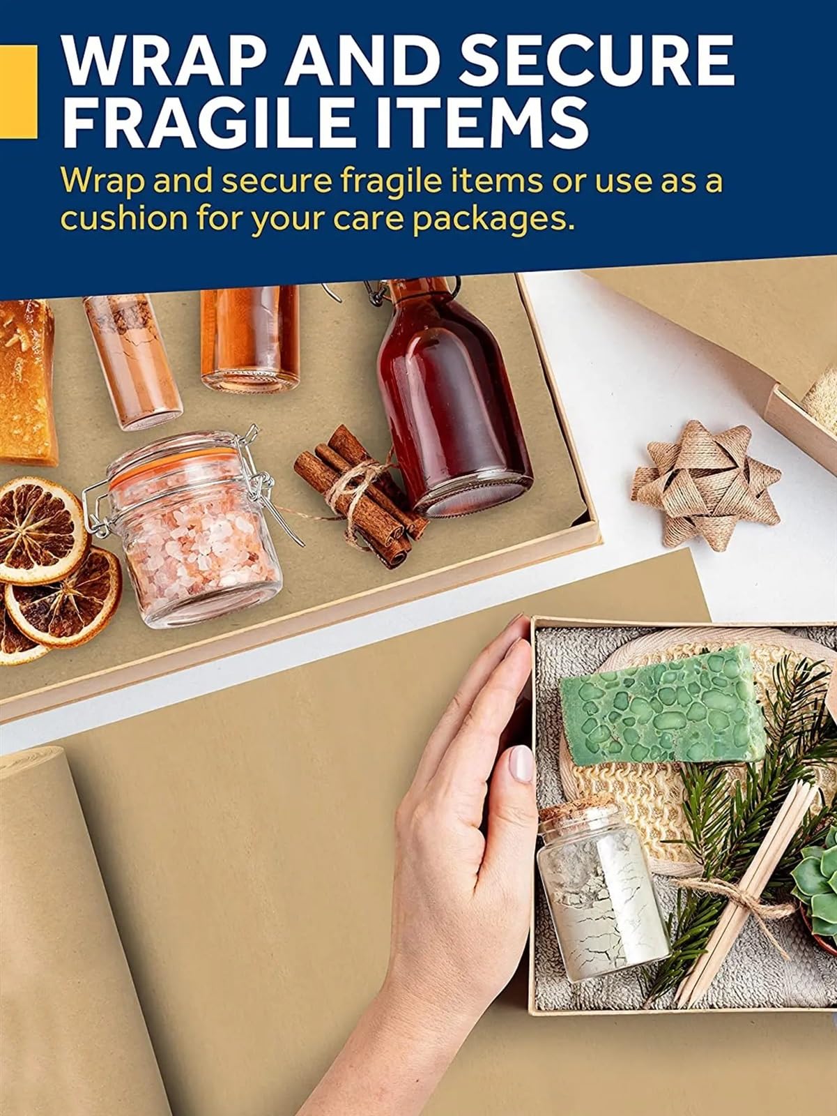 1 Rouleau de Papier Kraft Marron for Emballage Cadeau, 30 mètres Rouleau Papier Kraft