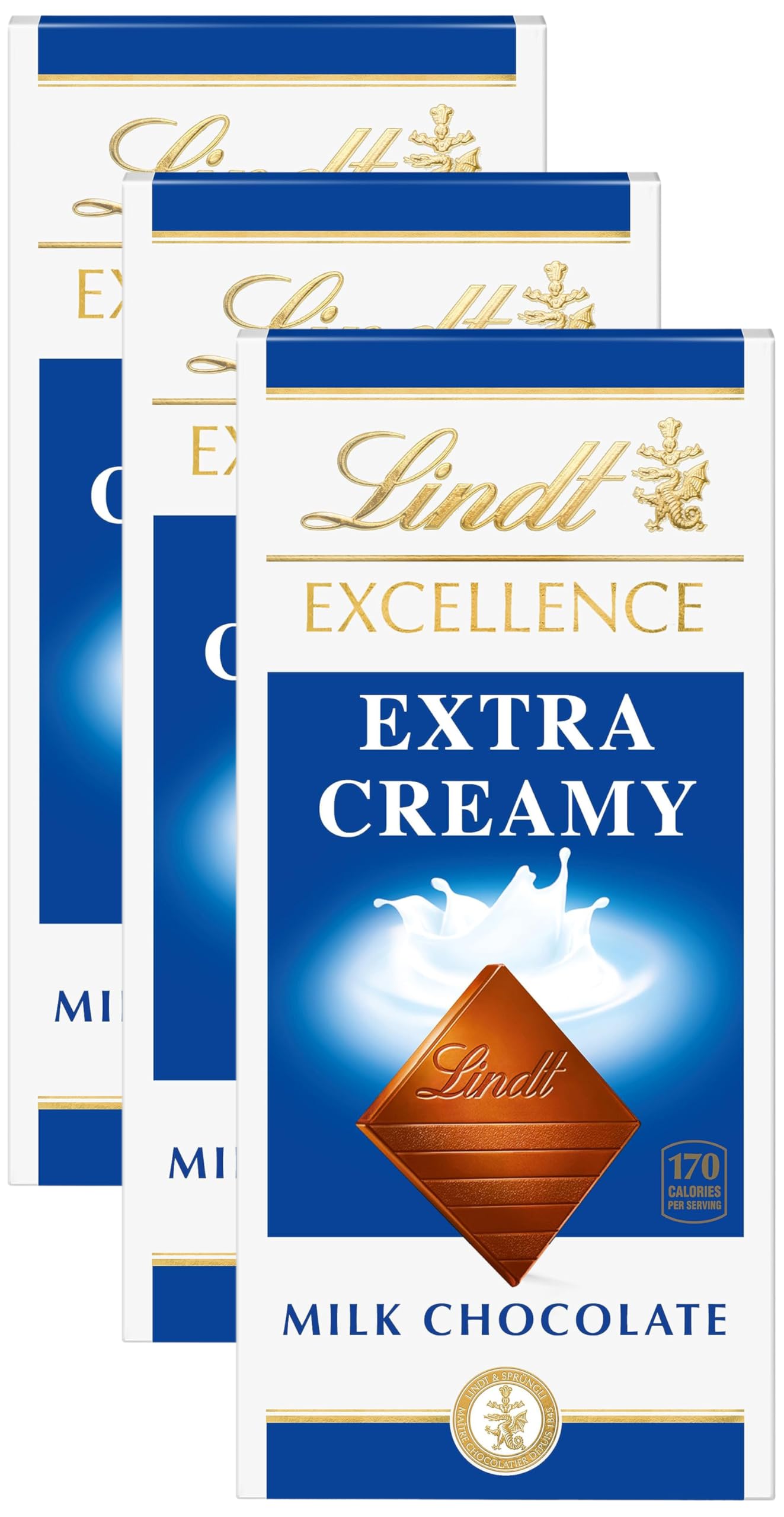 LindtExcellence Extra Creamy Milk Chocolate, 3.5 Ounce (Pack of 3)