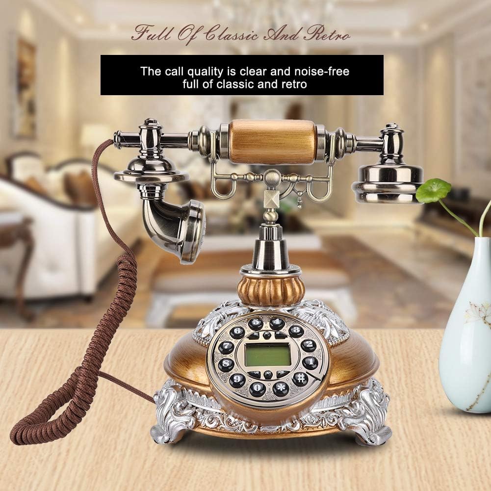 Flash Sale Tosuny Corded Phone, Landline Phone Retro Vintage Telephone FSK/DTMF Rotary Dial Antique Landline Office Home Auto IP with Caller ID Corded Phone Telephone