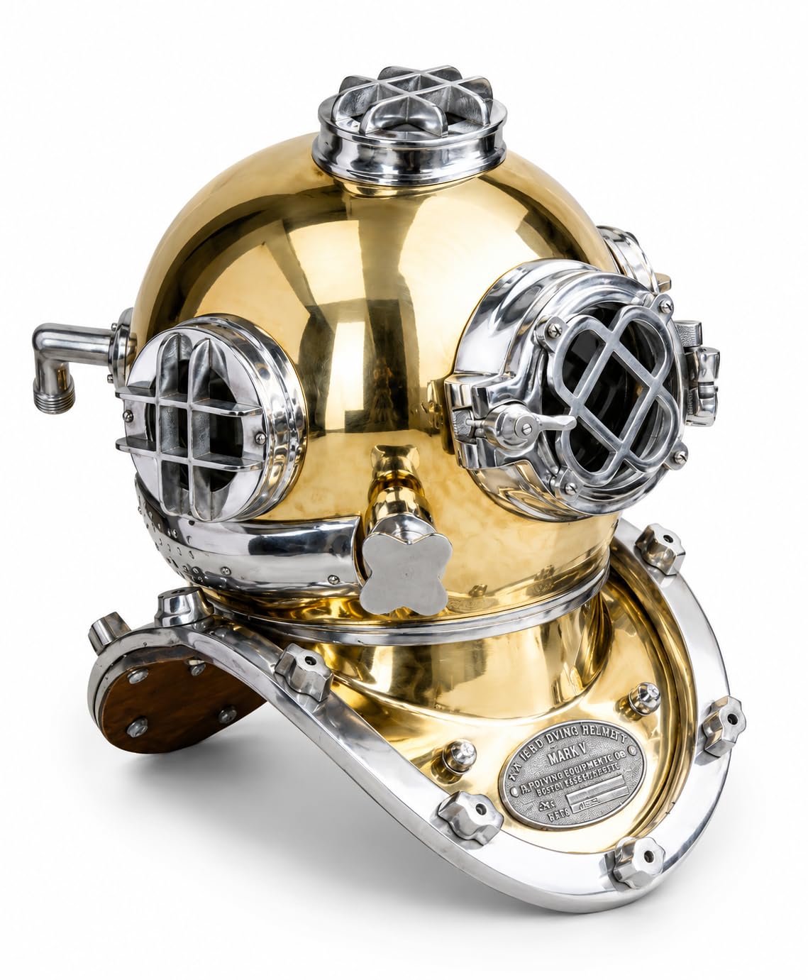 Mark V - Casco de Buceo Vintage de la Marina de EE. UU., latón Antiguo, 18 pies de Alto, para coleccionistas y entusiastas de la Marina