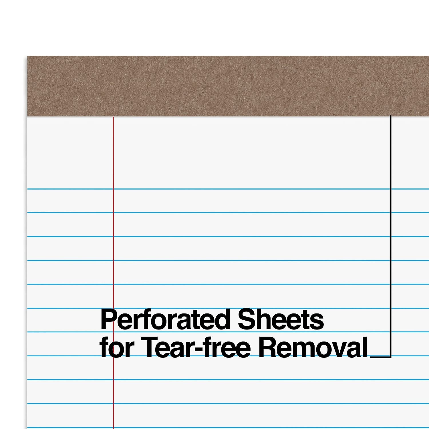 TRU RED Staples 100% Recycled Perforated Writing Pads, Wide Ruled, White, 8 1/2 X 14-Inch, 50 Sheets/Pad, 12/Pk