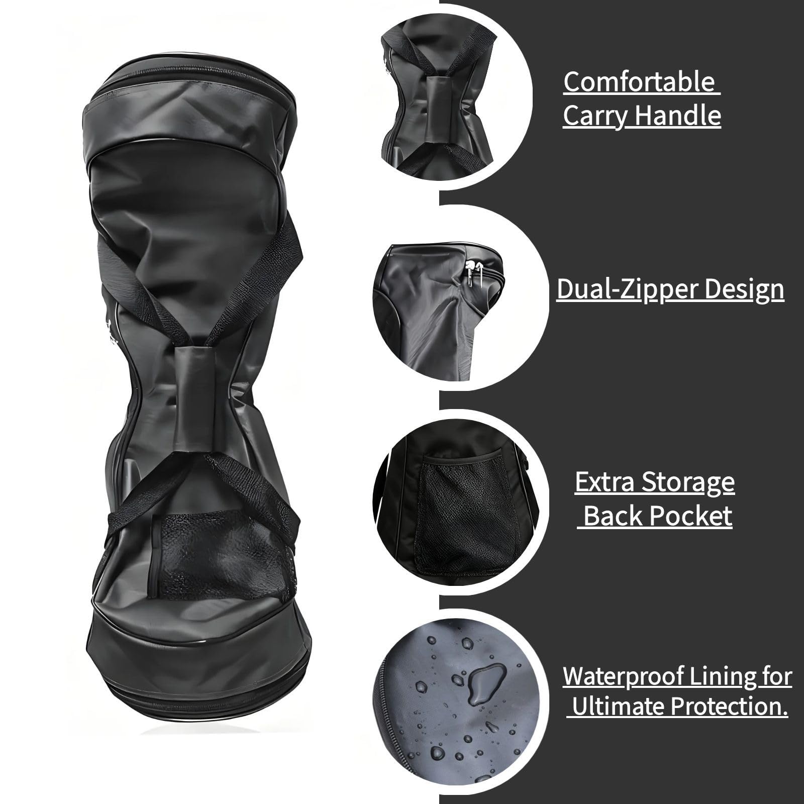 wasserdichte Tragetasche für Hoverboard 6.5/8/10 Zoll, Rucksack für selbstbalancierende Boards
