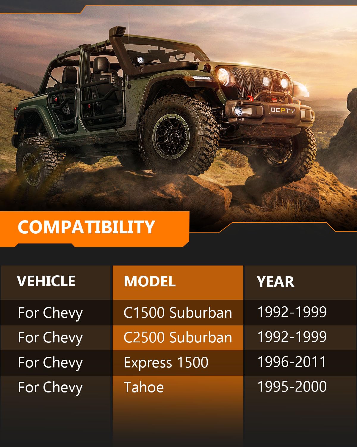 2 Rear Shock Absorbers – Fits Chevy/GMC C1500, Suburban, Tahoe, Yukon, Express/Savana 1500 (1992-2011 Models), Replaces 344273, 34762