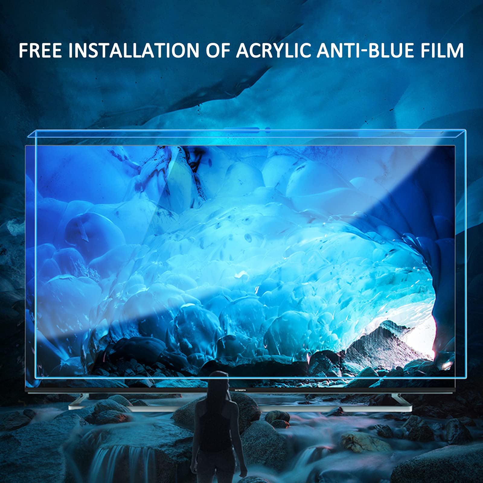 AIZYR Panel Protector De TV Colgante Anti-Aplastamiento - Filtro De TV Acrílico A Prueba De Explosiones Película Protectora De Pantalla De TV De 32-55 Pulgadas para Proteger La Vista,40in 920×530mm