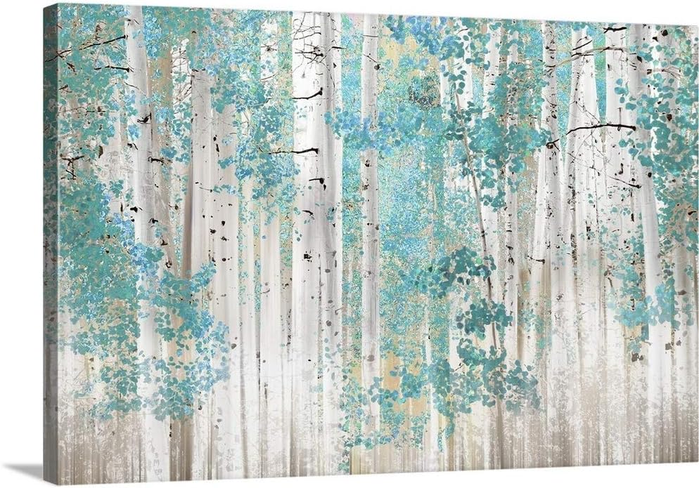 Birch Trees T Canvas Wall Art Print, Tree Artwork 24 x 16 inch