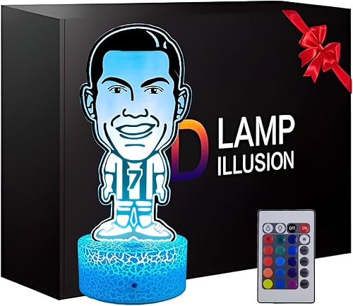 Miniatura 1 de Nocles Lámpara Ronaldo Ronaldo Regalos Luz Nocturna Portugal & Madrid Jugador Lámpara de Luz Nocturna Fútbol Lámpara de Ilusión 3D Luces de Fútbol