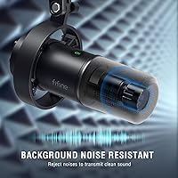 Vista 3 de FIFINE Juego de Micrófono Dinámico para Podcast con Brazo Articulado, Micrófono de Estudio XLR/USB para Grabación y Transmisión Vocal, Micrófono
