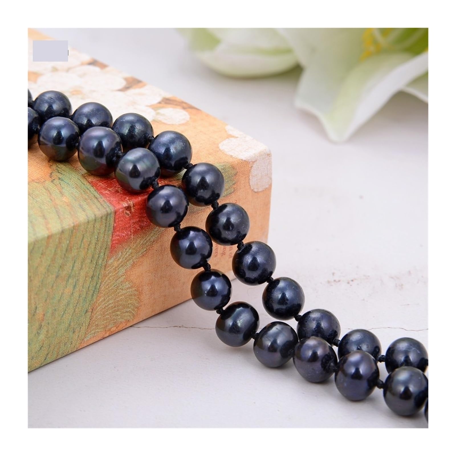32" Black Round Long Necklace For Women Jewelry