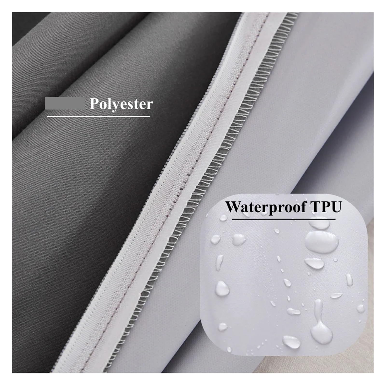 Waterdichte matrasbeschermer zes zijden all-inclusive gesloten waterdichte matrashoes met rits hoeslaken spreien 552 (kleur: kleur 03, maat: 160 x 200 x 15 cm, 1 stuk