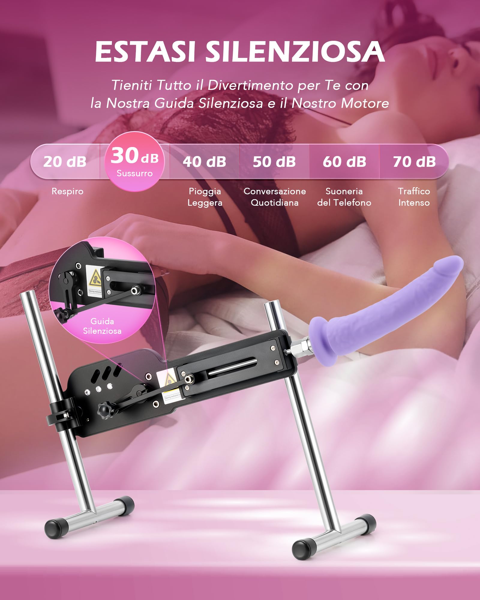 SENSUA 70W Macchina Automatica per Sesso con 18 Modalità Attacco da 21 cm Dildo e Telecomando di 15 m Gamma per Coppie di Uomini e Donne, 280 Colpi/min Macchina Elettrica per Sesso Anale Vaginale
